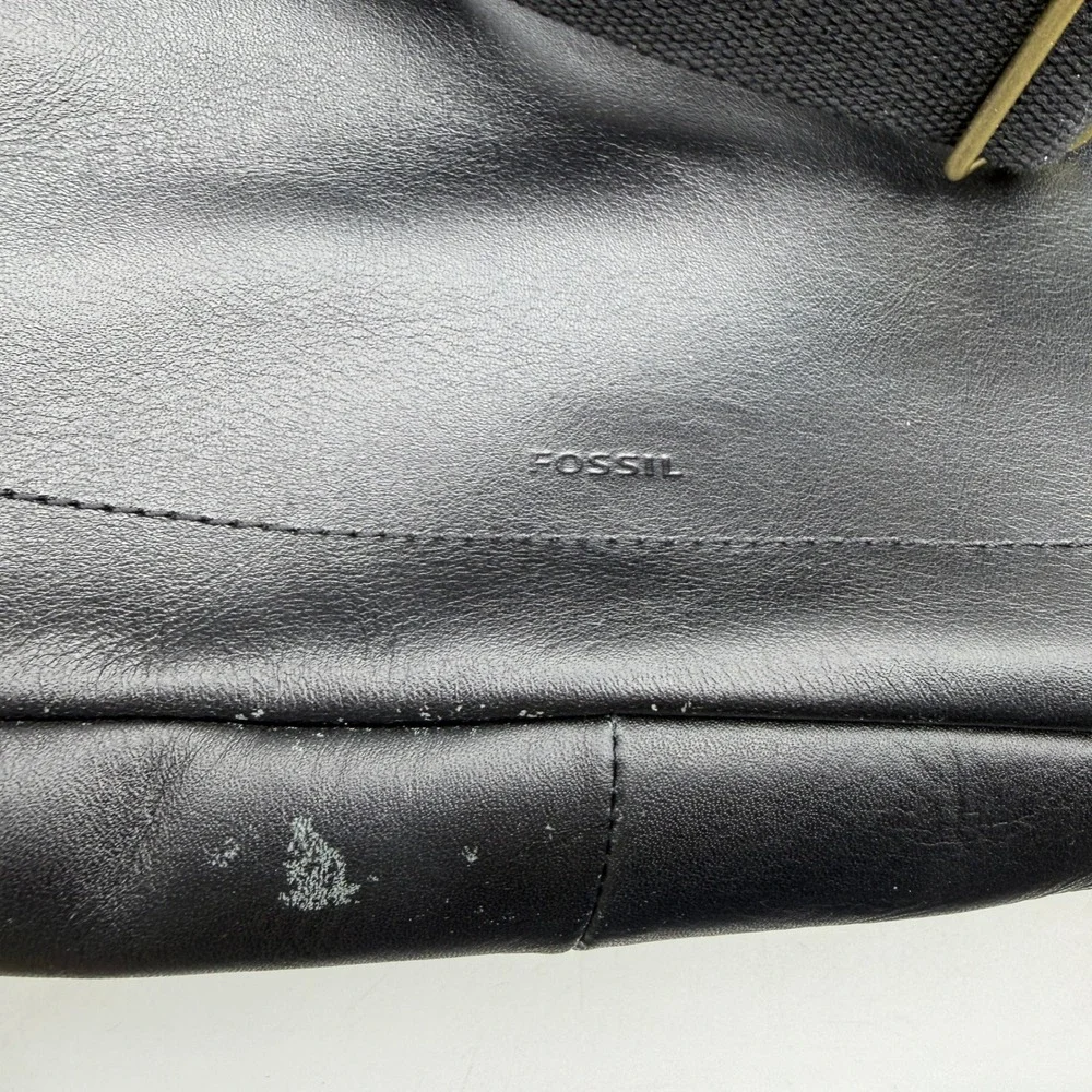 Fossil Haskell Workbag Black Leather Laptop Crossbody Tote Career Business - Picture 14 of 15